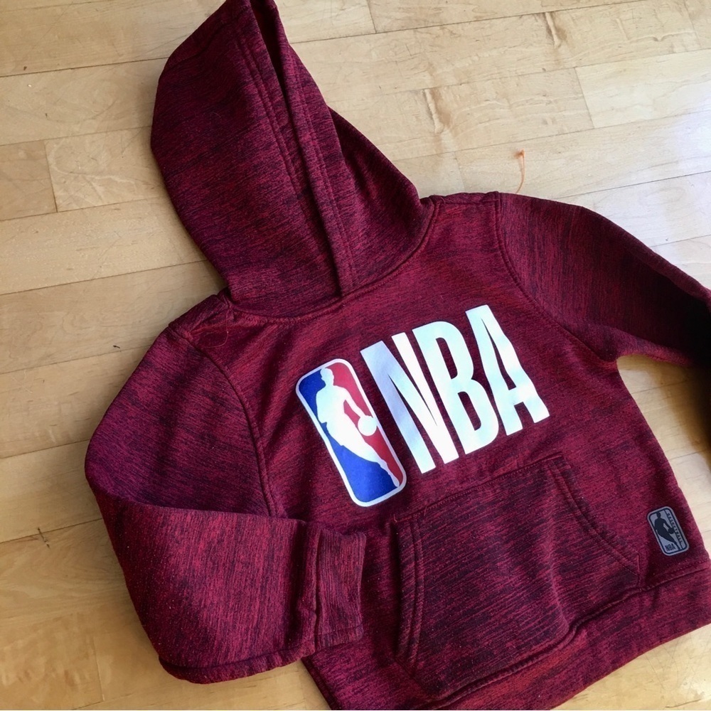 NBA Boys Youth Pullover Hoodie, Red, Black, Size M 5/6